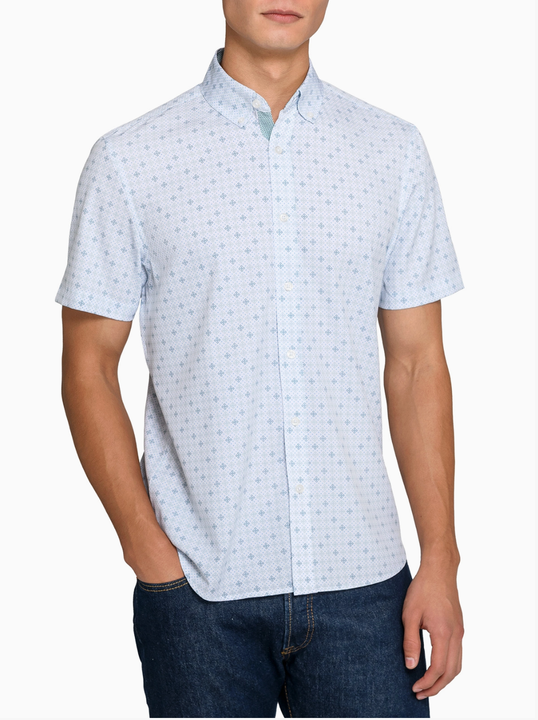 4 way stretch dress shirt W.R.K Slim Fit Performance in Navy at Nordstrom, Size 16.5 way stretch Spread collar CONSTRUCT Slim Fit Diamond 4-Way