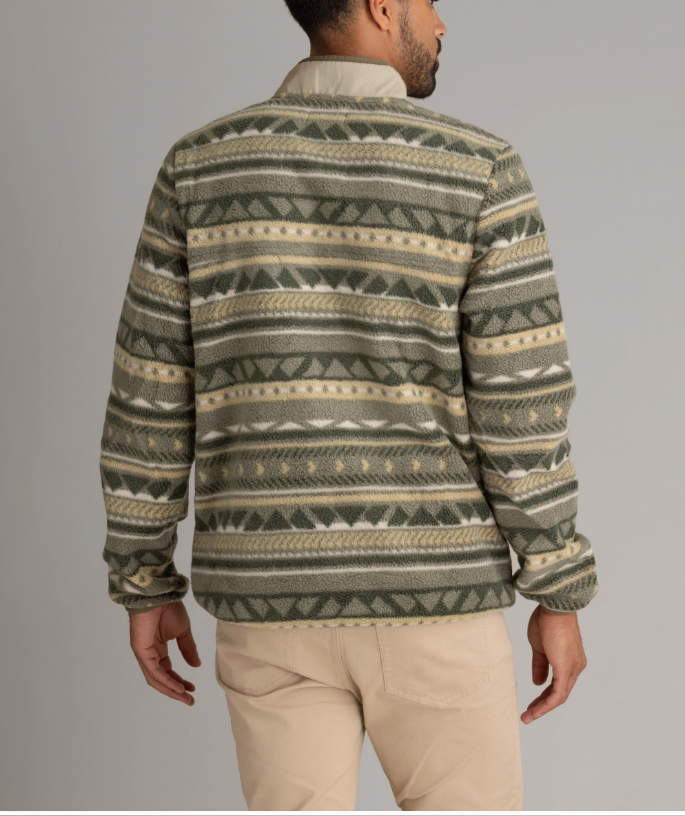 LIV Outdoor Subzero Heavy Fleece Snap Pullover-Olive Aztec